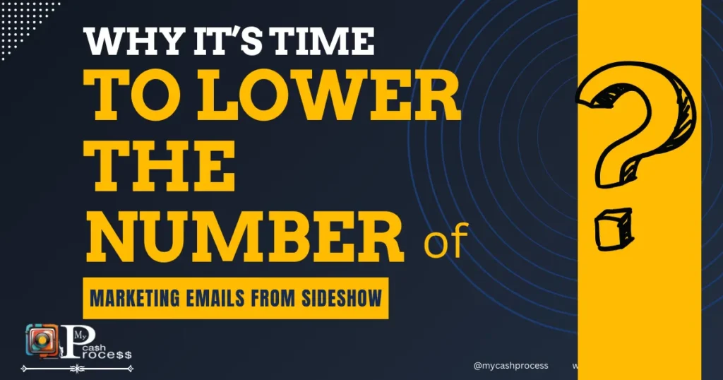 Lower the number of marketing emails from sideshow to improve customer retention.