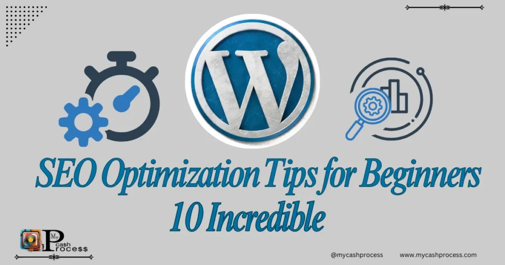 Featured image illustrating 10 incredible WordPress SEO optimization tips for beginners with charts and strategy icons