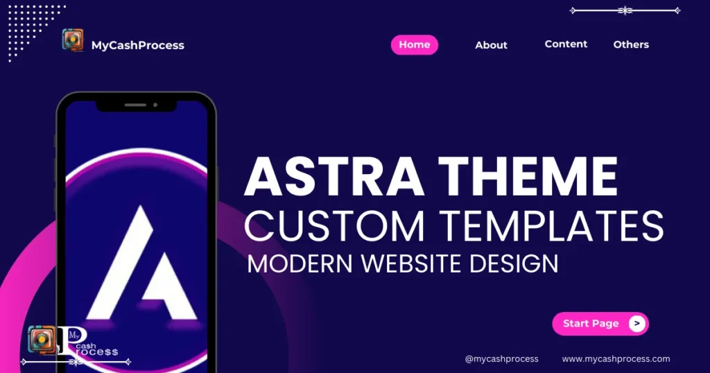 A clean and modern website design showcasing Astra as the most reliable theme for custom templates in 2025